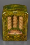 Stunning Highly Swirled Green Emerson AU-190 Catalin Tombstone Radio